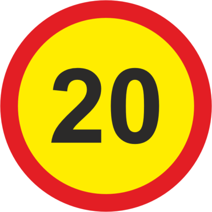 Tr201 circle 600mm 20km speed limit 430x430